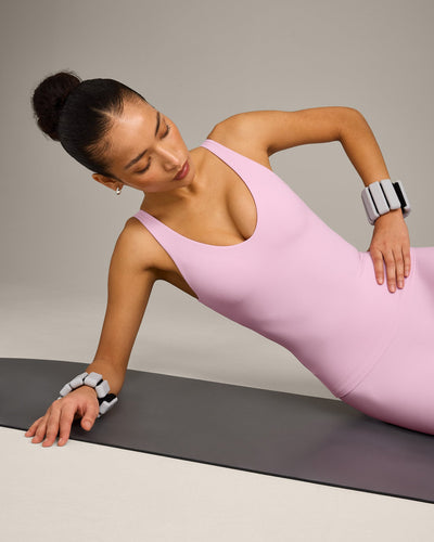 SoftMotion™ Scoop Neck Vest with Grey Logo | Chalk Pink