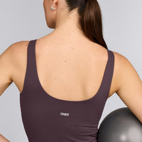 SoftMotion™ Scoop Neck Vest with Grey Logo | Dark Umber Brown