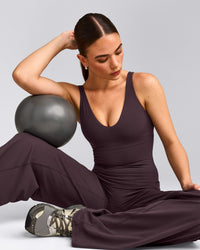 SoftMotion™ Scoop Neck Vest with Grey Logo | Dark Umber Brown