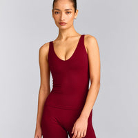 SoftMotion™ Scoop Neck Vest with Grey Logo | Ruby Red