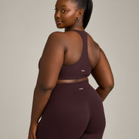 SoftMotion™ Sports Bra with Grey Logo | Plum Brown