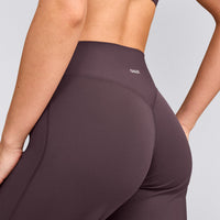 SoftMotion™ Straight Leg Pants with Gray Logo | Dark Umber Brown