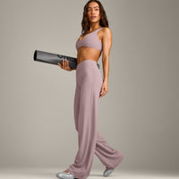 SoftMotion™ Straight Leg Bottoms with White Logo | Dusty Purple