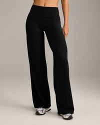 SoftMotion™ Straight Leg Bottoms with Grey Logo | Black