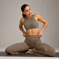 SoftMotion™ Straight Leg Bottoms with Grey Logo | Moss Brown