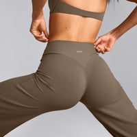 SoftMotion™ Straight Leg Bottoms with Grey Logo | Moss Brown