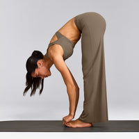 SoftMotion™ Straight Leg Bottoms with Grey Logo | Moss Brown