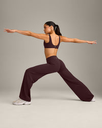 SoftMotion™ Straight Leg Bottoms with Grey Logo | Plum Brown