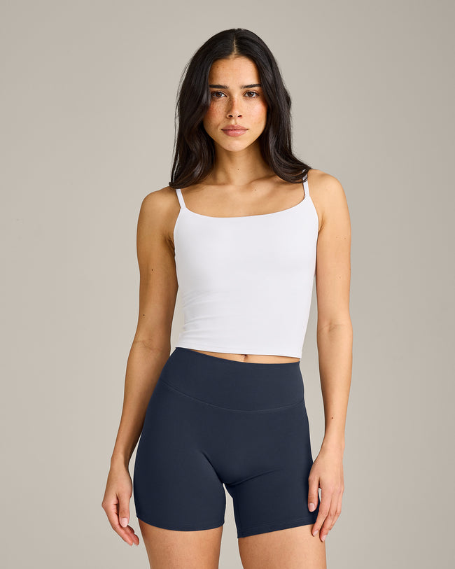 SoftMotion™ Strappy Mid Vest with Built in Bra Shelf | White