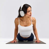 SoftMotion™ Strappy Mid Tank Top with Built in Bra Shelf | White