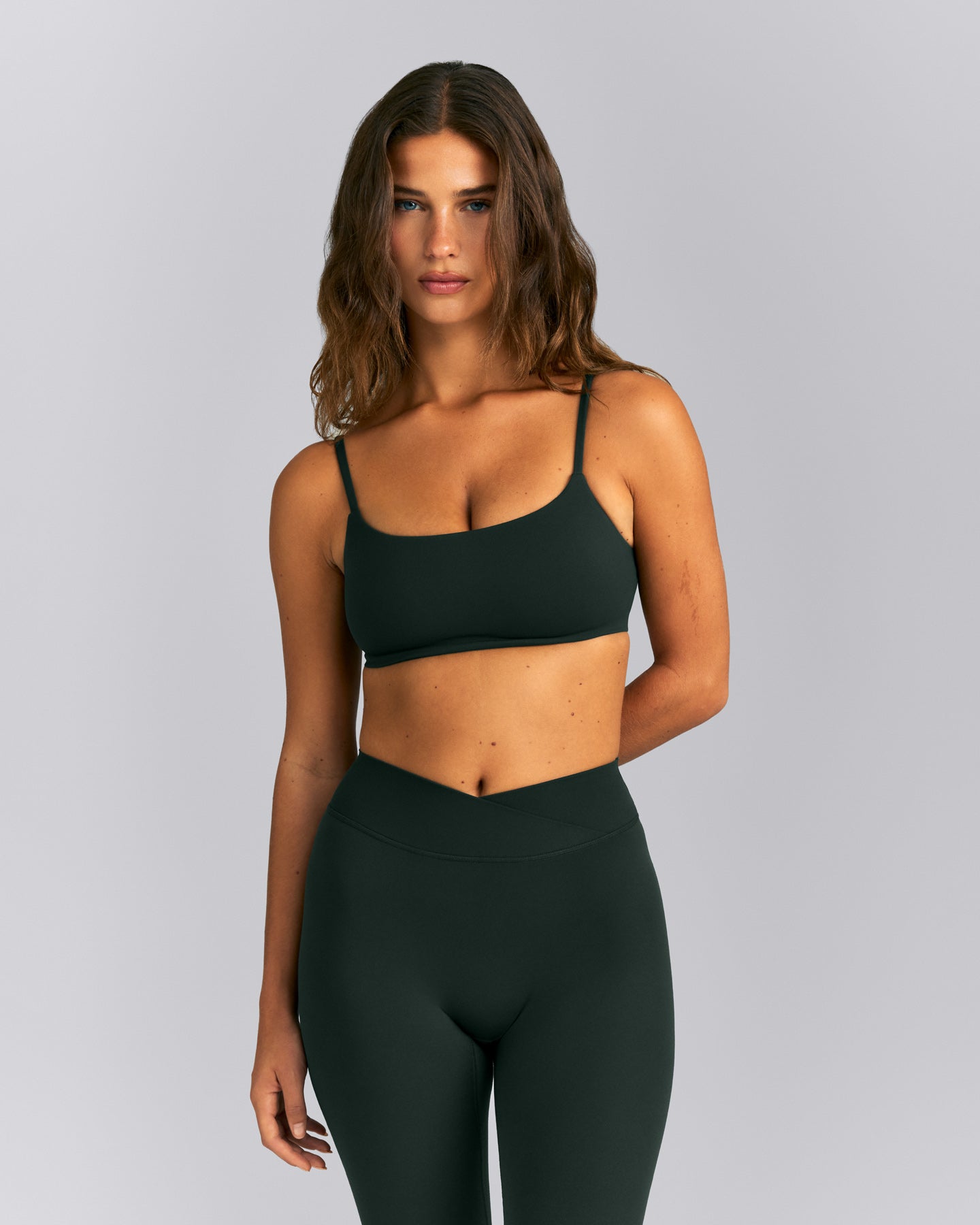 SoftMotion™ Strappy Sports Bra | Emerald Noir