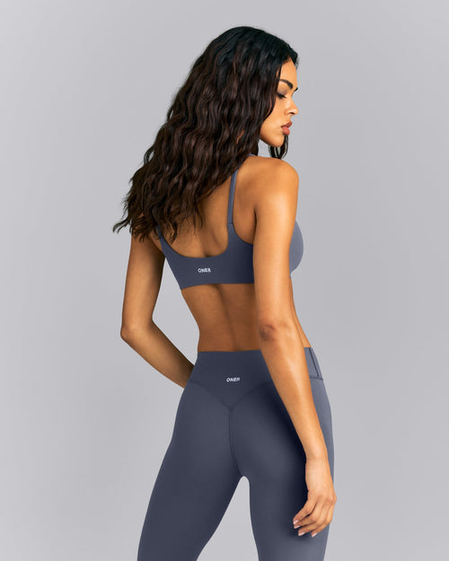 SoftMotion™ Strappy Sports Bra | Granite Blue