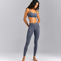 SoftMotion™ Strappy Sports Bra | Granite Blue