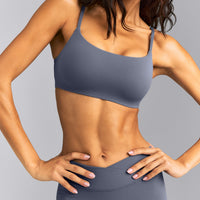 SoftMotion™ Strappy Sports Bra | Granite Blue