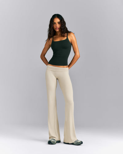 SoftMotion™ Strappy Tank Top with Built in Bra Shelf | Emerald Noir