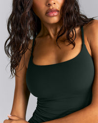 SoftMotion™ Strappy Tank Top with Built in Bra Shelf | Emerald Noir