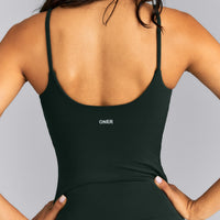 SoftMotion™ Strappy Tank Top with Built in Bra Shelf | Emerald Noir