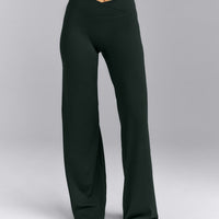 SoftMotion™ Wrap Straight Leg Pants | Emerald Noir