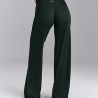 SoftMotion™ Wrap Straight Leg Pants | Emerald Noir