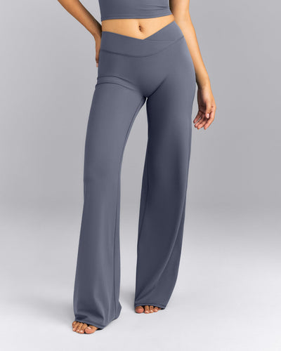SoftMotion™ Wrap Straight Leg Pants | Granite Blue