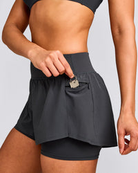 UnifiedMove™ Double Layer Shorts 5" with Reflective Logo | Coal