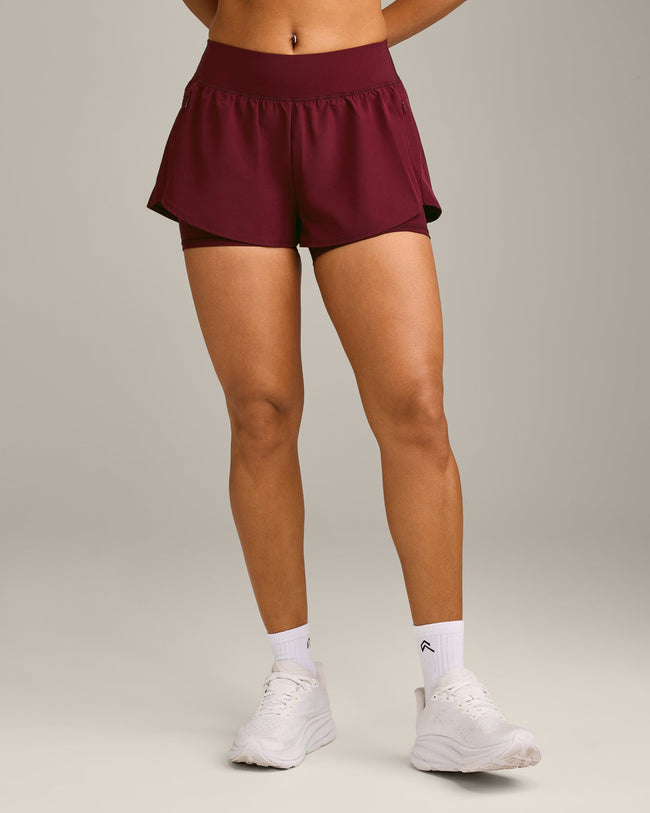 UnifiedMove™ Double Layer Shorts 5" with Reflective Logo | Rosewood