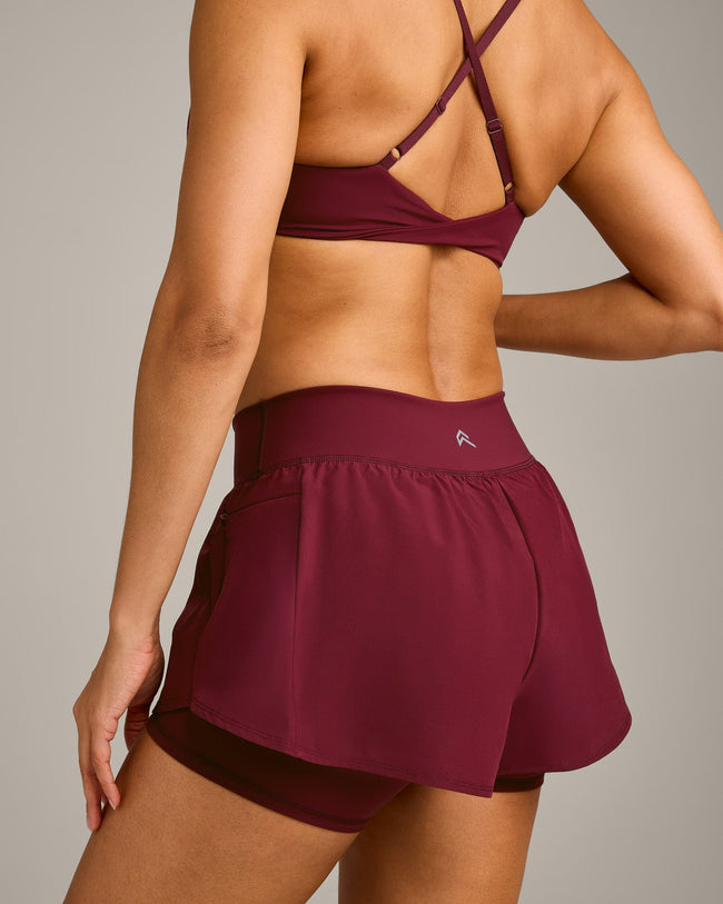 UnifiedMove™ Double Layer Shorts 5" with Reflective Logo | Rosewood