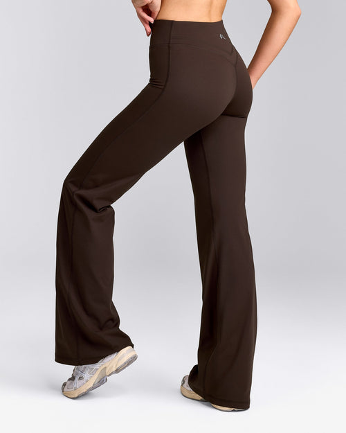 UnifiedMove™ Wrap Flared Pants with Reflective Logo | 70% Cocoa