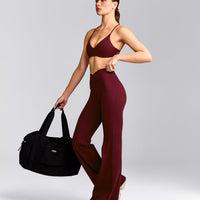 UnifiedMove™ Wrap Flared Pants with Reflective Logo | Rosewood