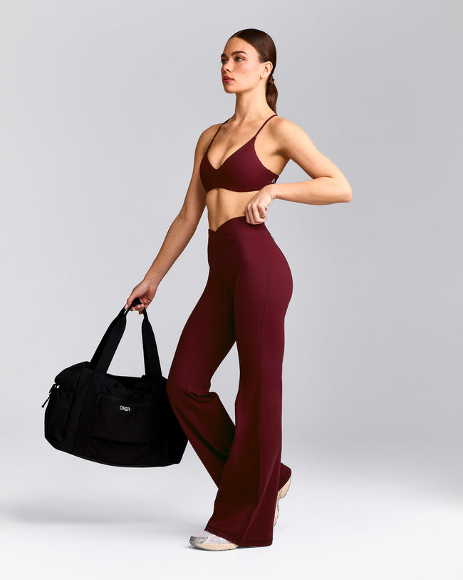 UnifiedMove™ Wrap Flared Pants with Reflective Logo | Rosewood