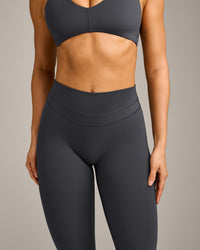 UnifiedMove High Waisted Leggings with Reflective Logo | Coal