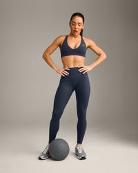 UnifiedMove™ High Waisted Leggings with Reflective Logo | True Blue