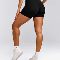 UnifiedMove™ High Waisted Shorts 6" with Reflective Logo | Black