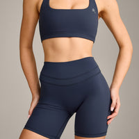 UnifiedMove™ High Waisted Shorts 6" with Reflective Logo | True Blue
