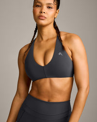 UnifiedMove Micro Bralette with Reflective Logo | Coal