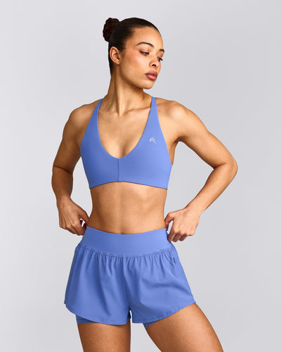 UnifiedMove™ Micro Bralette with Reflective Logo | Glaucous Blue