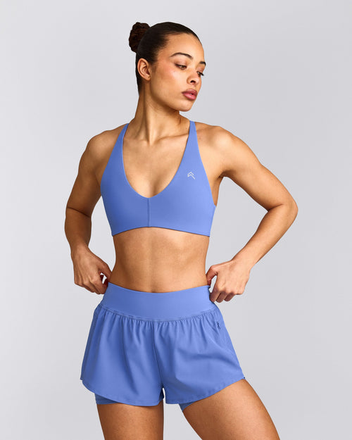 UnifiedMove™ Micro Bralette with Reflective Logo | Glaucous Blue