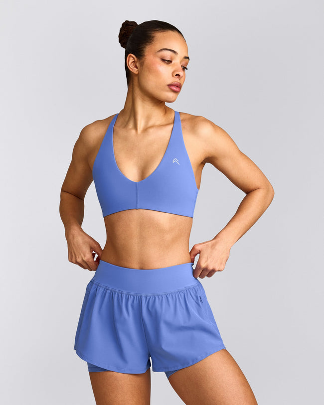 UnifiedMove™ Micro Bralette with Reflective Logo | Glaucous Blue