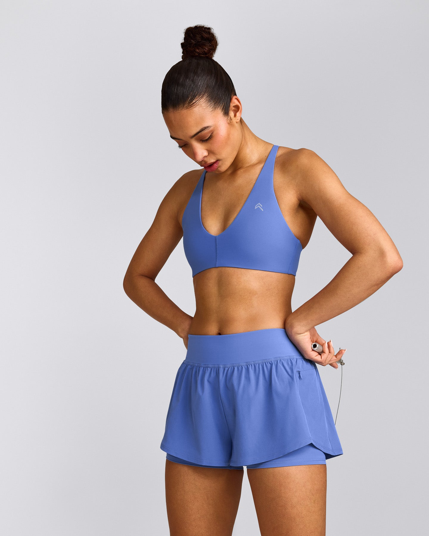 UnifiedMove™ Micro Bralette with Reflective Logo | Glaucous Blue