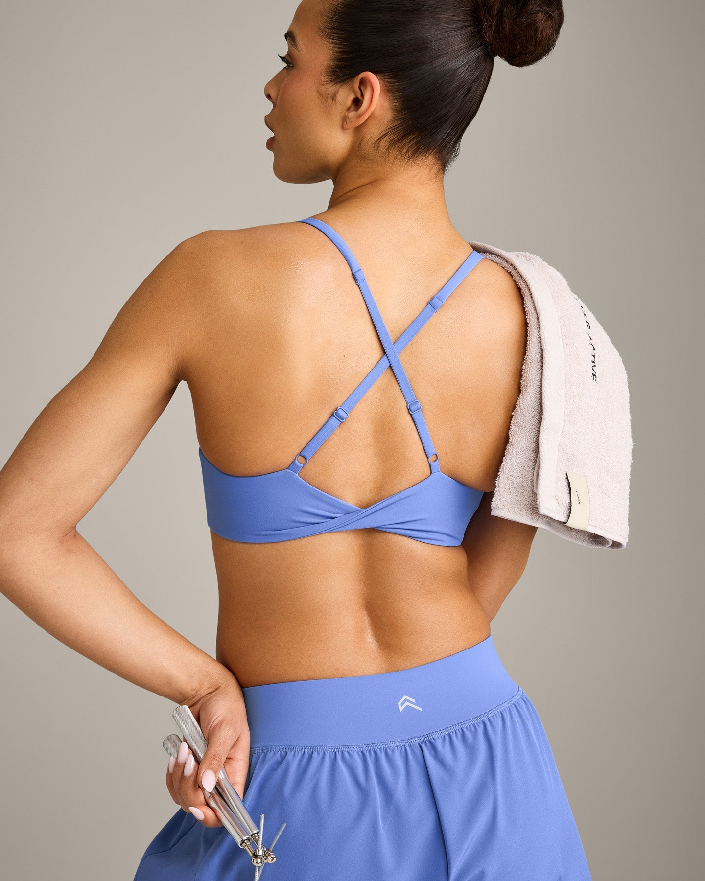 UnifiedMove™ Micro Bralette with Reflective Logo | Glaucous Blue