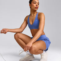 UnifiedMove™ Micro Bralette with Reflective Logo | Glaucous Blue