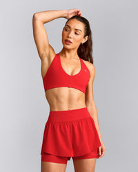 UnifiedMove™ Micro Bralette with Reflective Logo | Muscle Mommy Red