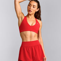 UnifiedMove™ Micro Bralette with Reflective Logo | Muscle Mommy Red