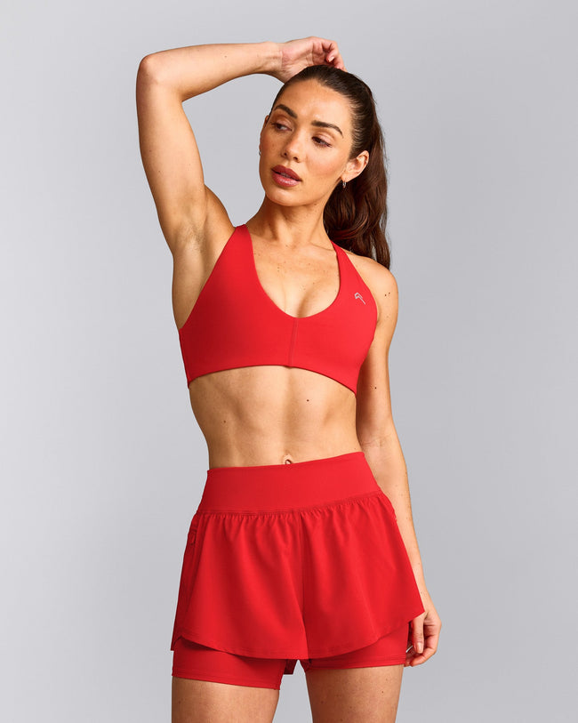 UnifiedMove™ Micro Bralette with Reflective Logo | Muscle Mommy Red