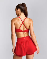 UnifiedMove™ Micro Bralette with Reflective Logo | Muscle Mommy Red