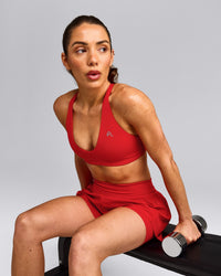 UnifiedMove™ Micro Bralette with Reflective Logo | Muscle Mommy Red