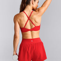 UnifiedMove™ Micro Bralette with Reflective Logo | Muscle Mommy Red