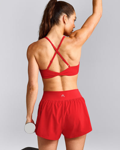 UnifiedMove™ Micro Bralette with Reflective Logo | Muscle Mommy Red