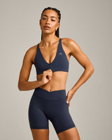 UnifiedMove Micro Bralette with Reflective Logo | True Blue