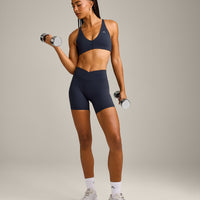 UnifiedMove Micro Bralette with Reflective Logo | True Blue